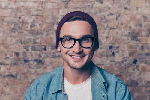 Young Man Wearing Glasses