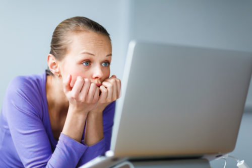 Tired Woman Staring at Screen